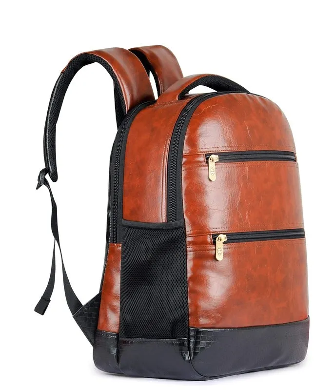 THE CLOWNFISH Jovial Laptop Backpack - Water Resistant, Multi-Compartment | 27L | Brown