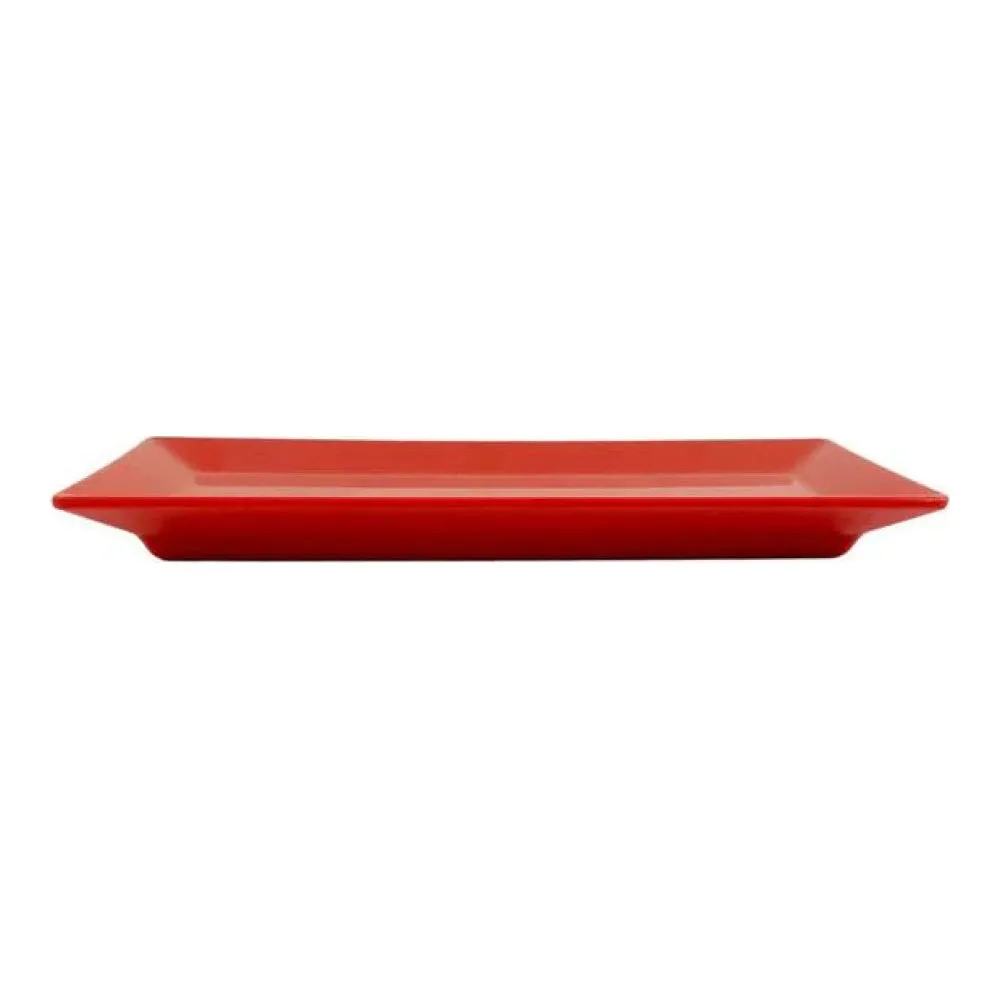 Thunder Group 29110PR Classic Pure Red 10-1/4" x 4" Melamine Rectangular Appetizer Tray, Pack of 12