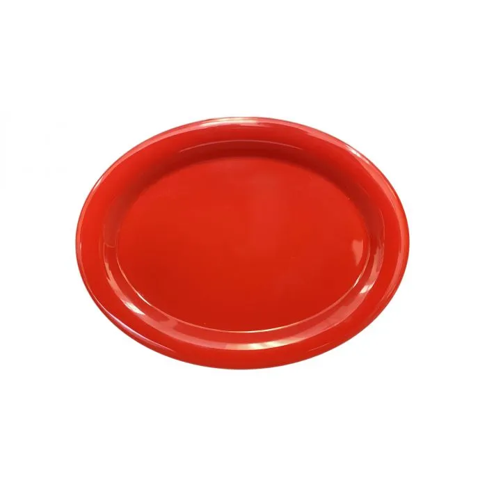 Thunder Group CR213PR 13 1/2" X 10 1/2" Platter, Pure Red - Dozen