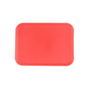 Thunder Group PLFFT1418RD 14" x 17-3/4" x 7/8" Polypropylene Rectangular Fast Food Tray Red