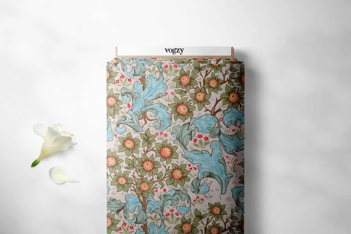 Timeless Floral Pattern Printed Muslin Fabric