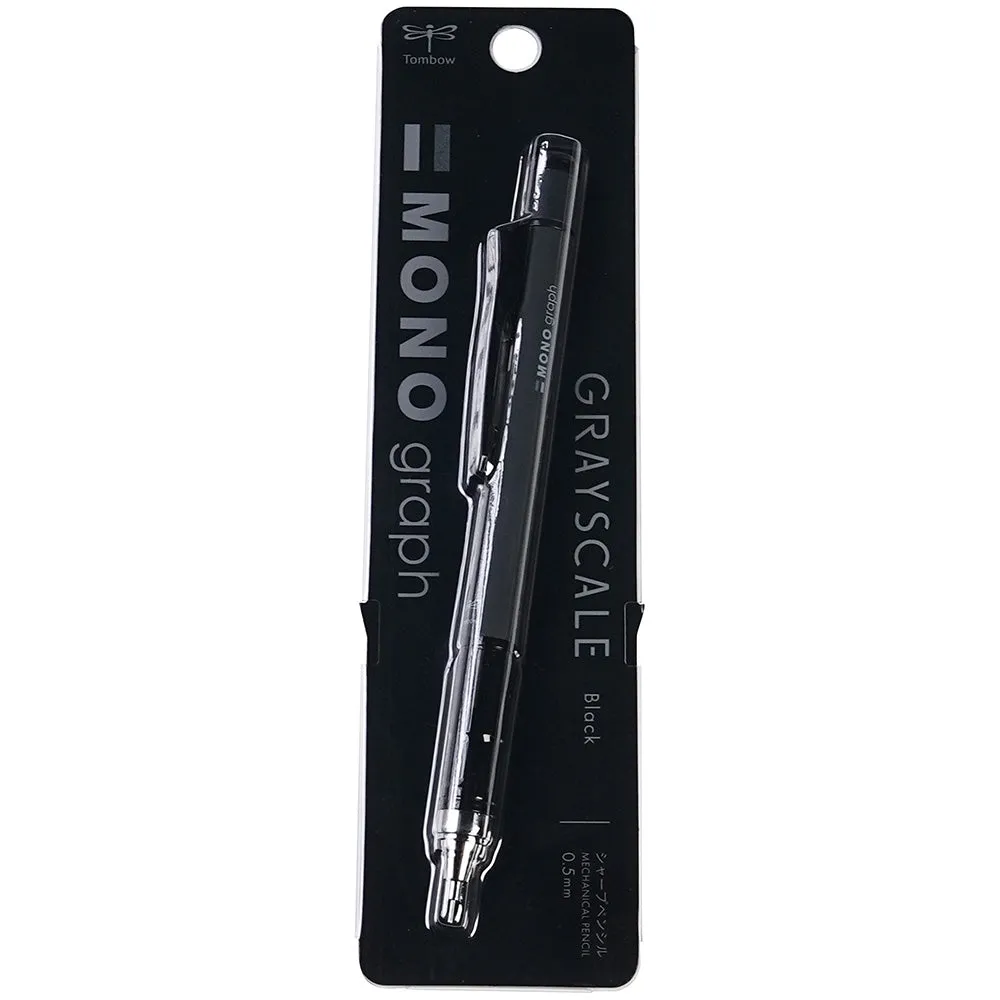 Tombow MONO Limited Edition Gray and Black White Simple Series 0.5mm Mechanical Pencil Eraser HB refill Office Learning Textured Stationery