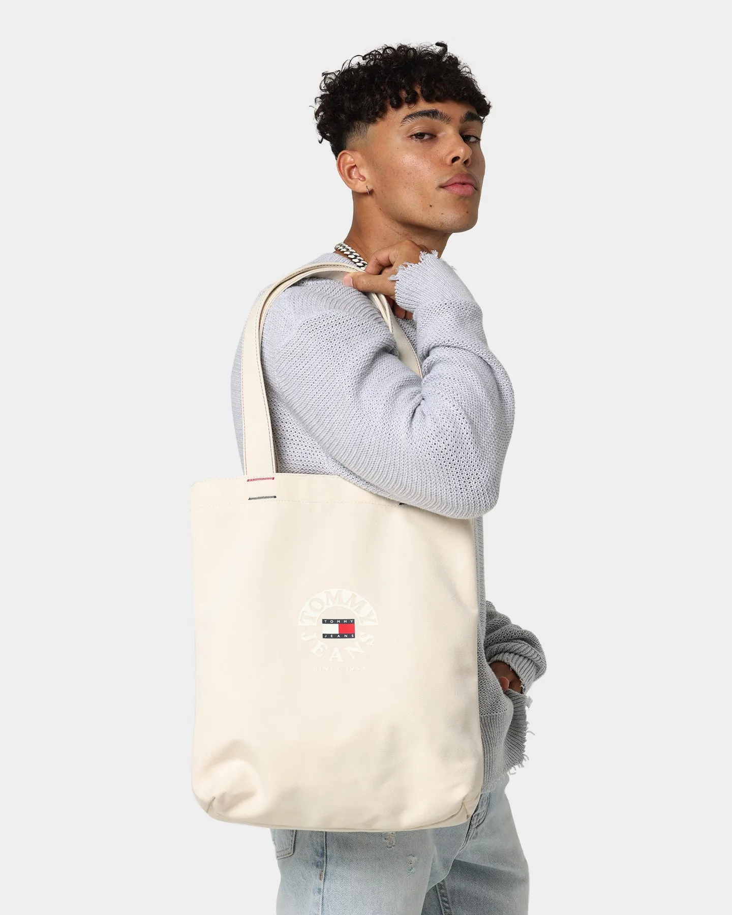 Tommy Jeans Logo Canvas Bag Natural