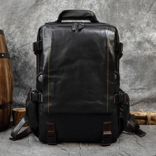 Travel Backpacks For Men Women Daypacks Black Brown Leather