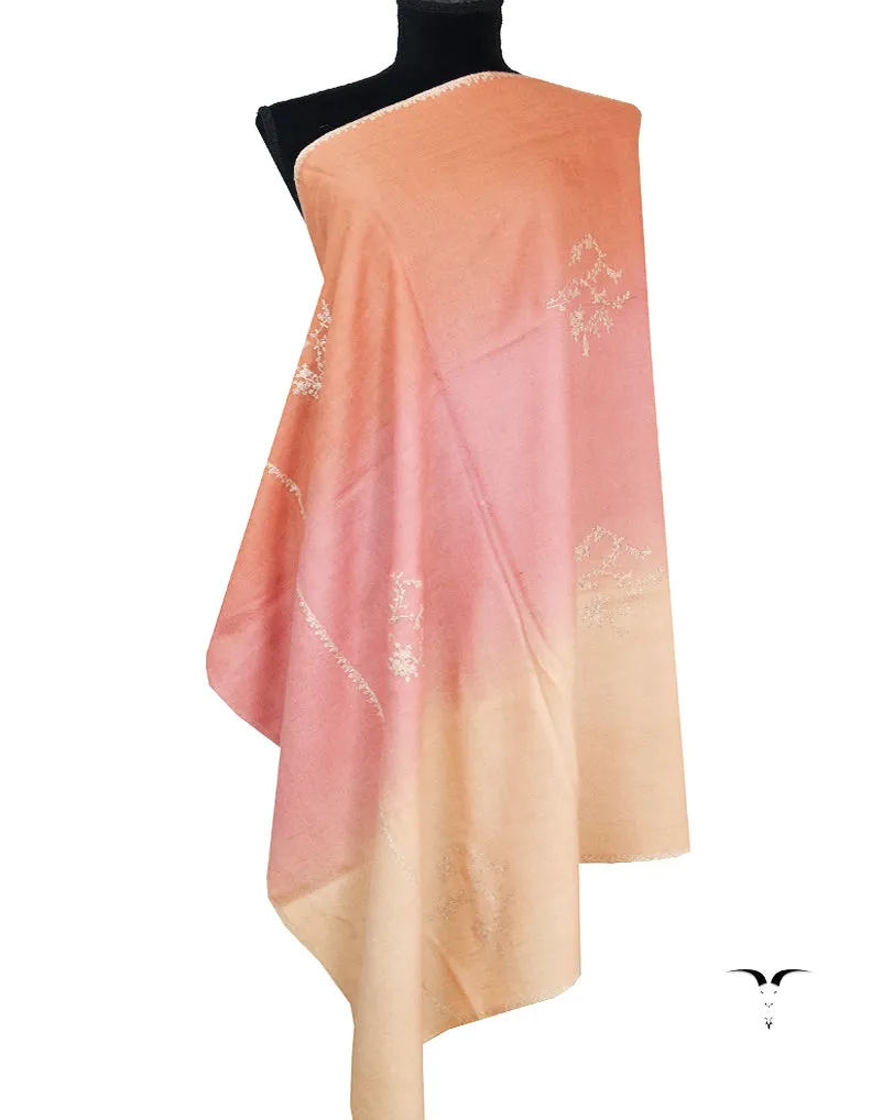 tri-colour booti embroidery pashmina shawl 8526