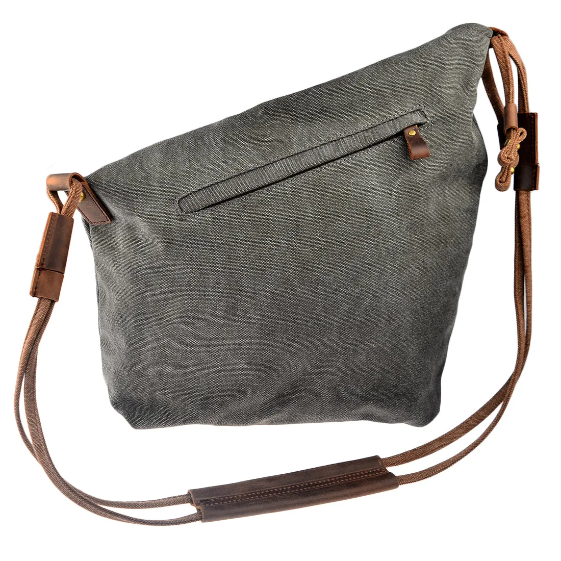 TRIAN VINTAGE™ Damen Schultertasche aus Segeltuch mit Leder