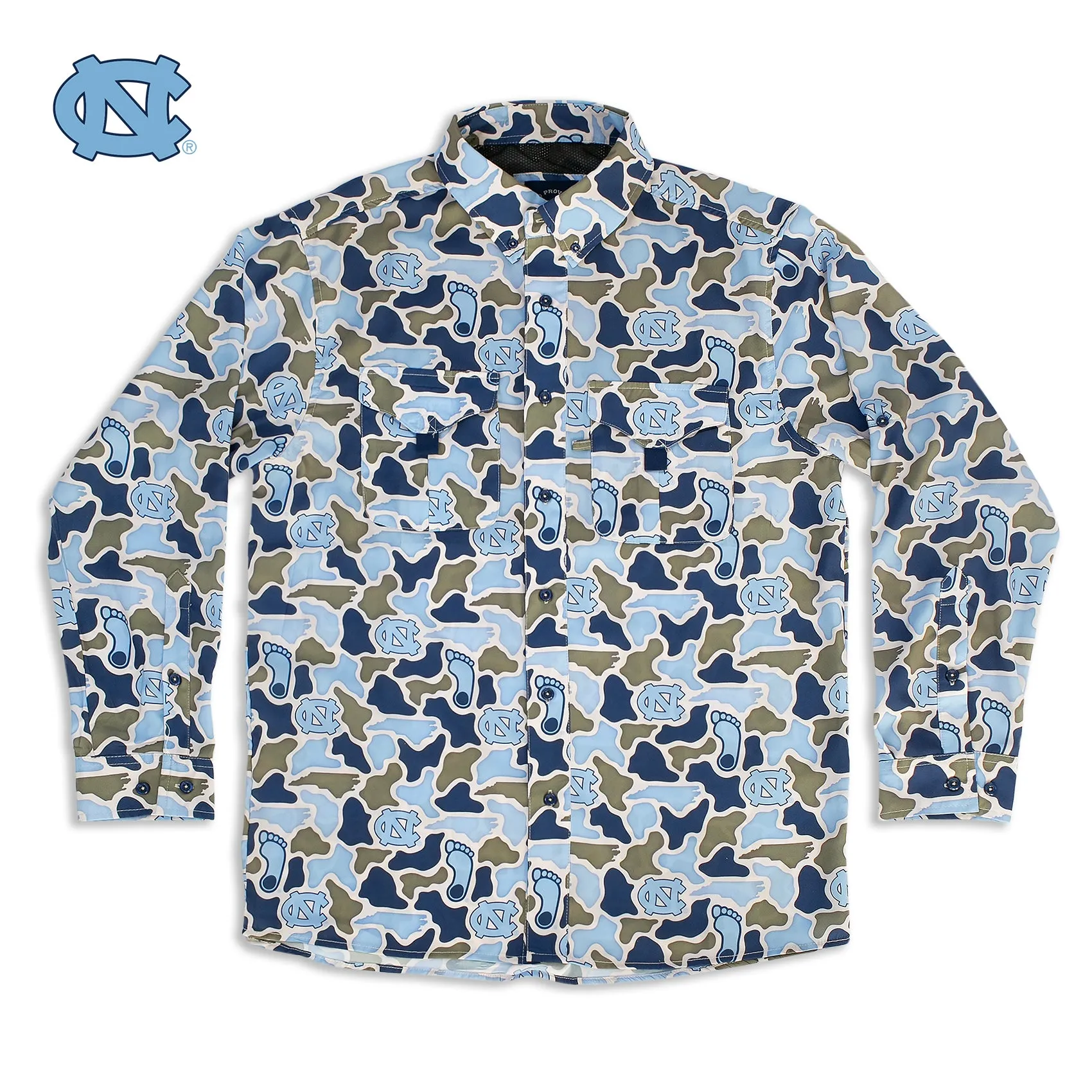 UNC Tar Heels Camo - Frio Tech Long Sleeve