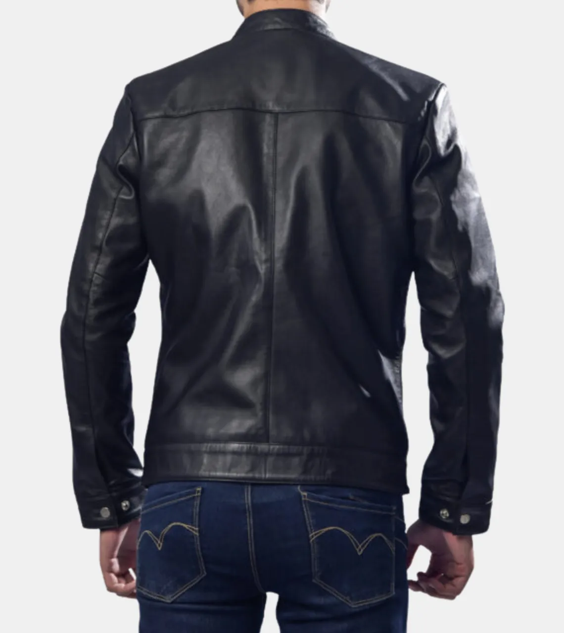 Vane Men's Coal Black Leather Jacket