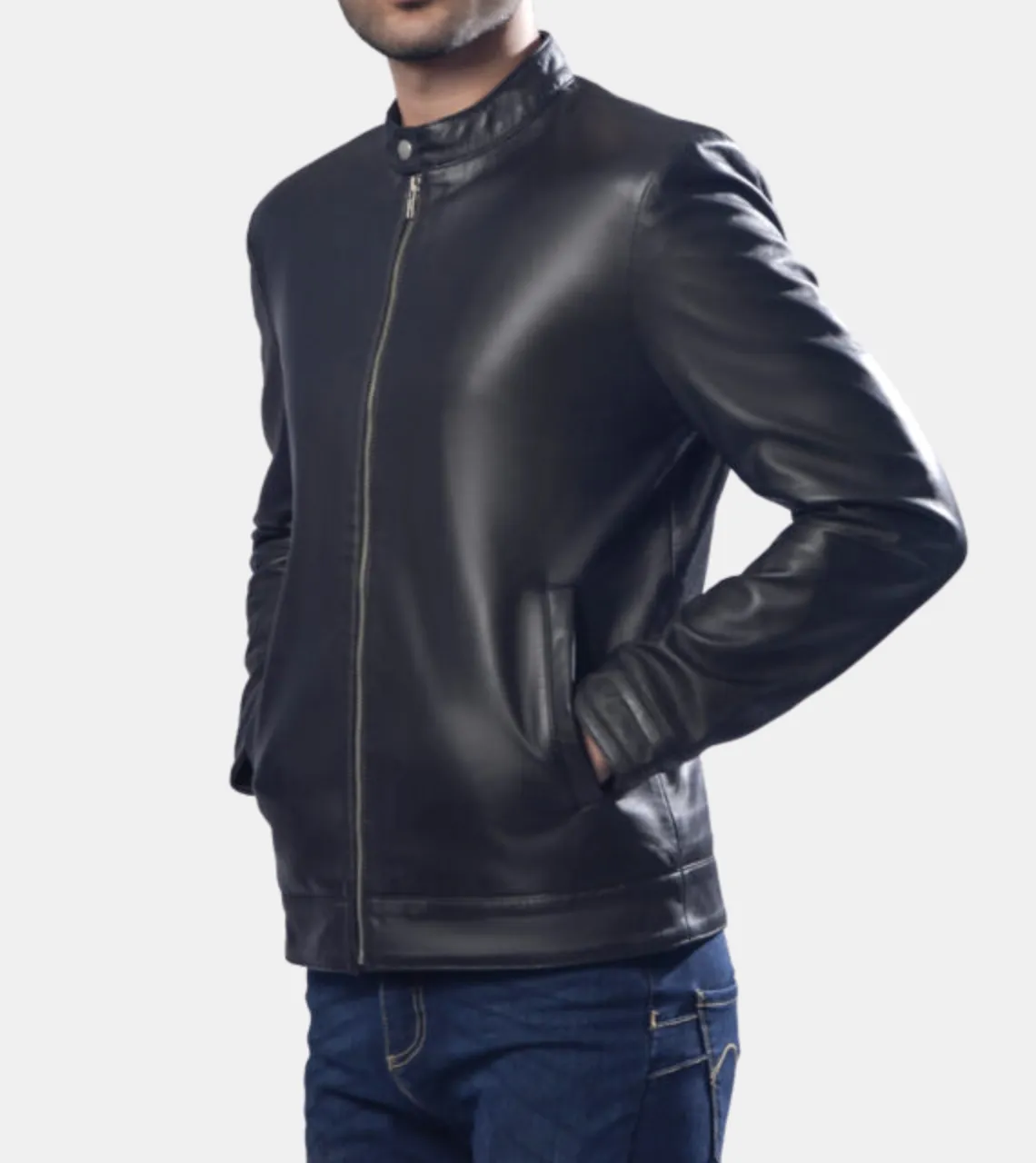 Vane Men's Coal Black Leather Jacket