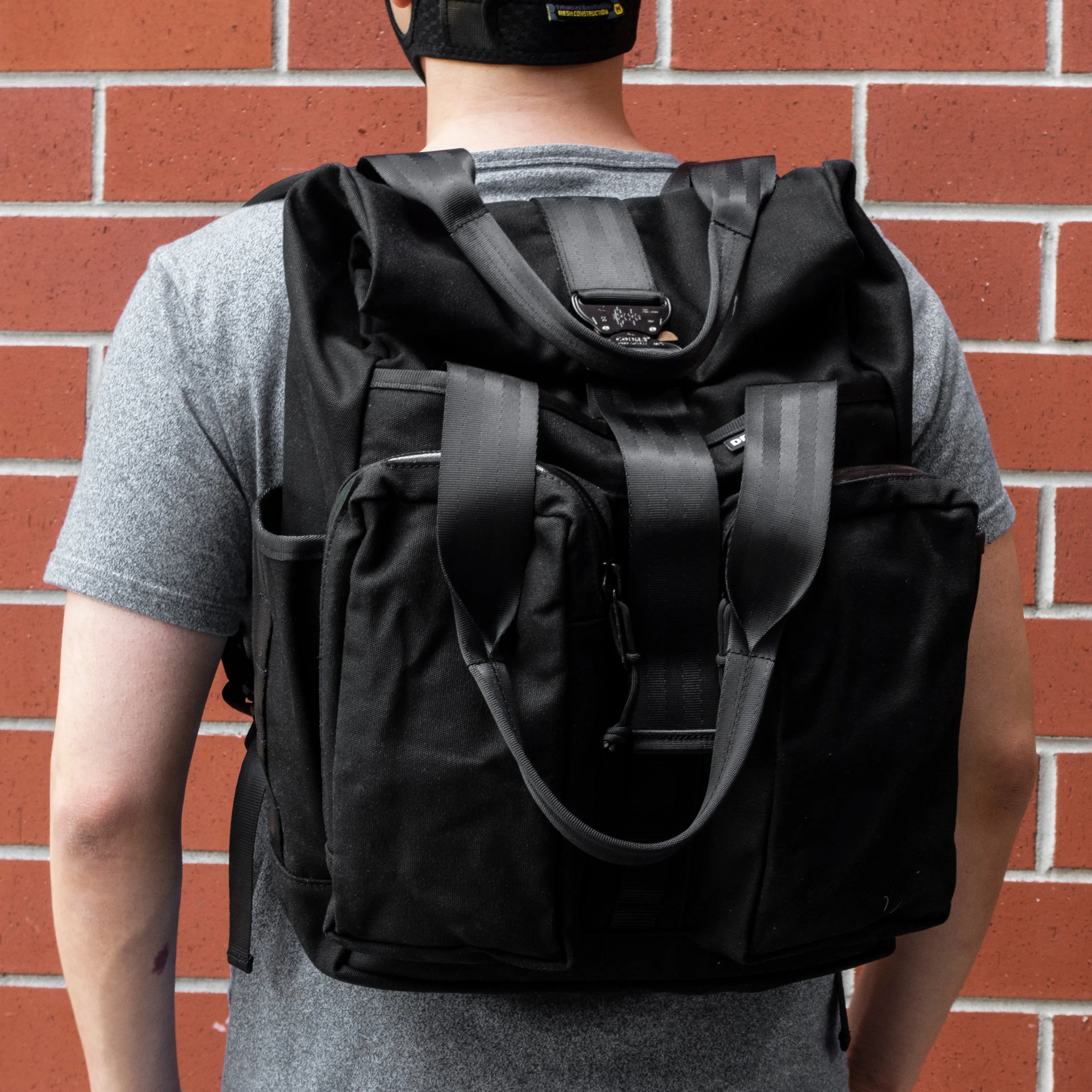 VerBockel 'Day Pack' Roll Top Backpack 2.0 Black TexWax™ Canvas