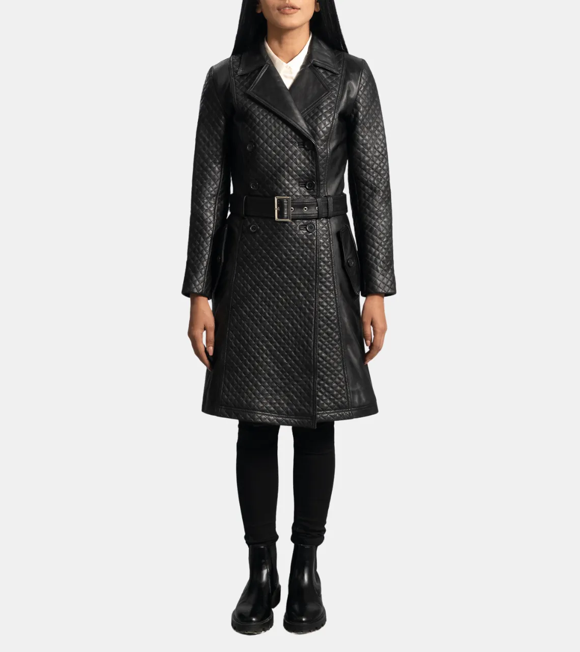 Verity Women's Black Leather Coat