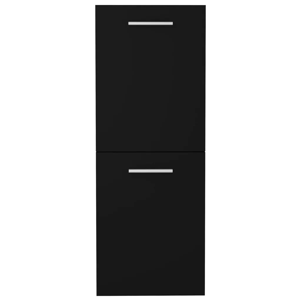 vidaXL Bathroom Cabinet Black 30x30x80 cm Engineered Wood