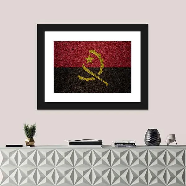 Vintage Angola Flag Canvas Wall Art