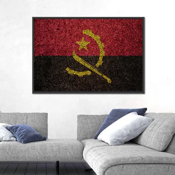 Vintage Angola Flag Canvas Wall Art