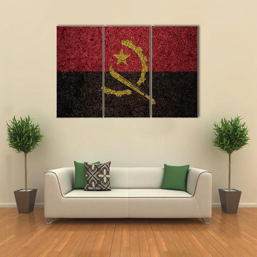 Vintage Angola Flag Canvas Wall Art