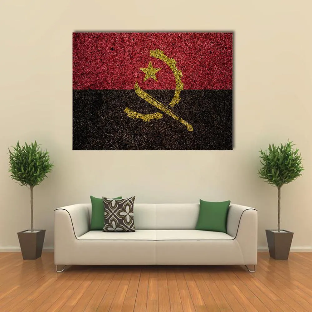 Vintage Angola Flag Canvas Wall Art