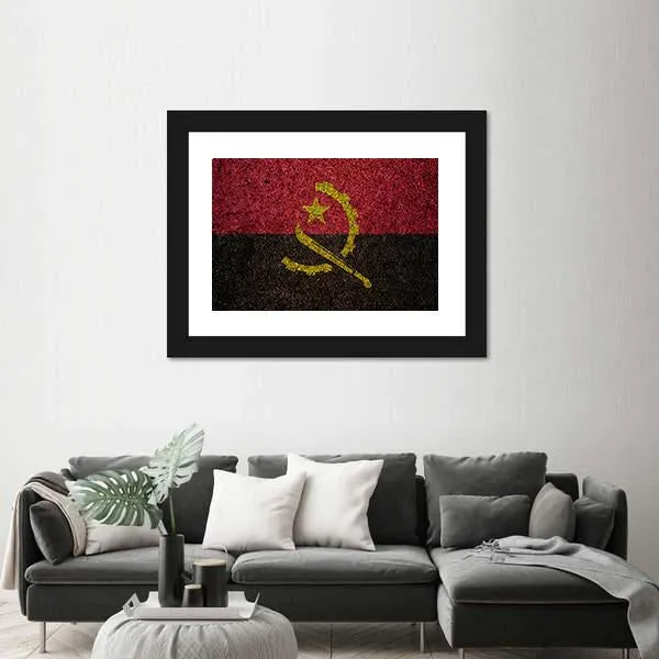 Vintage Angola Flag Canvas Wall Art