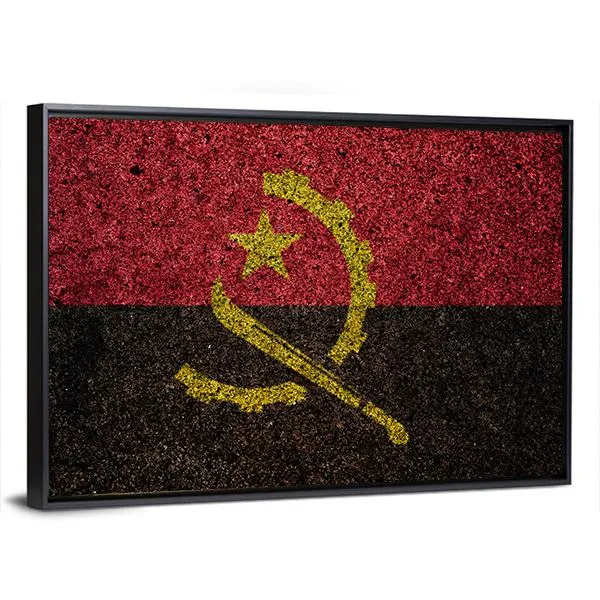 Vintage Angola Flag Canvas Wall Art