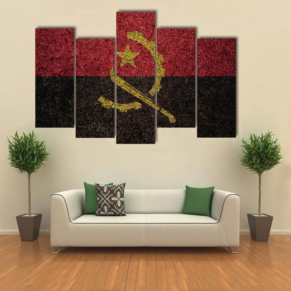 Vintage Angola Flag Canvas Wall Art