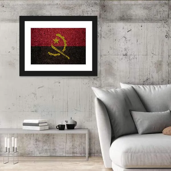 Vintage Angola Flag Canvas Wall Art