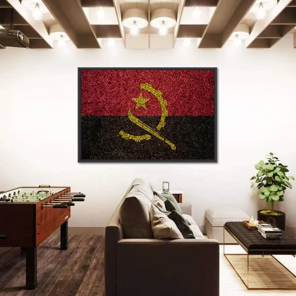 Vintage Angola Flag Canvas Wall Art