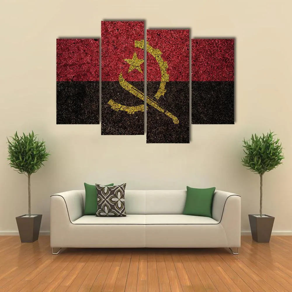 Vintage Angola Flag Canvas Wall Art