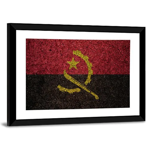 Vintage Angola Flag Canvas Wall Art