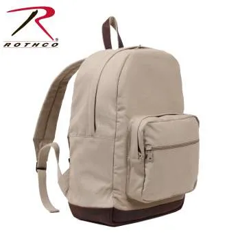 Vintage Canvas Teardrop Backpack With Leather Accents