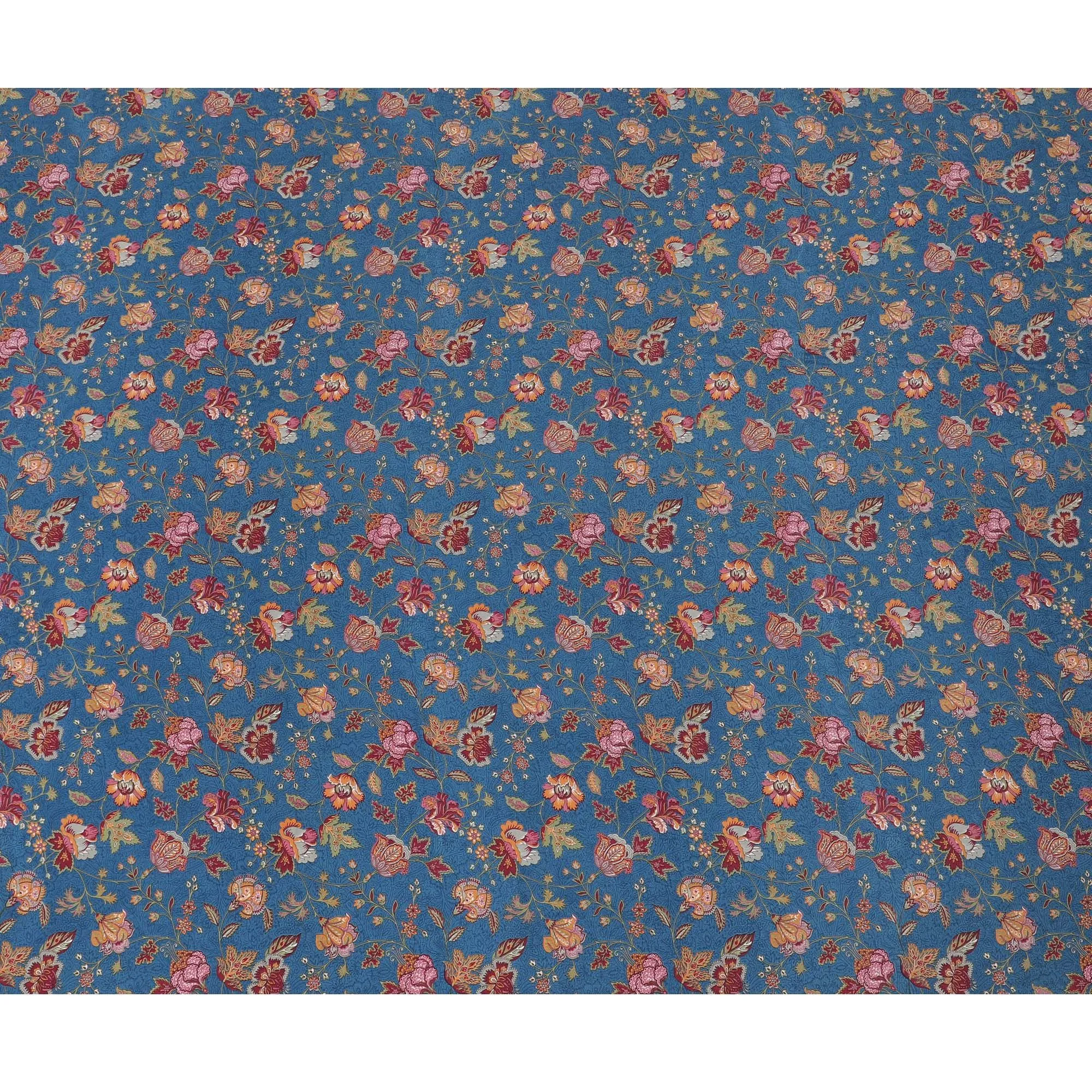 Vintage Floral Printed Pure Silk Crepe Fabric - Artisanal, 110cm Width, Crafted in India - Purchase Online by the Meter-D18028