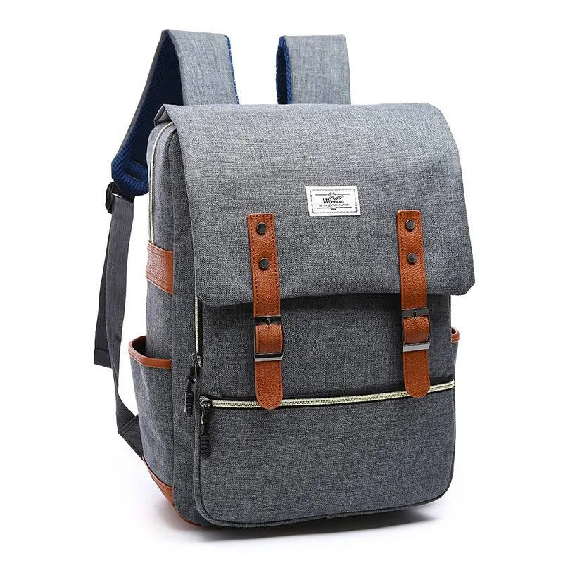 Vintage men women canvas backpacks school bags for teenage girls laptop backpack with USB charging fashion travel