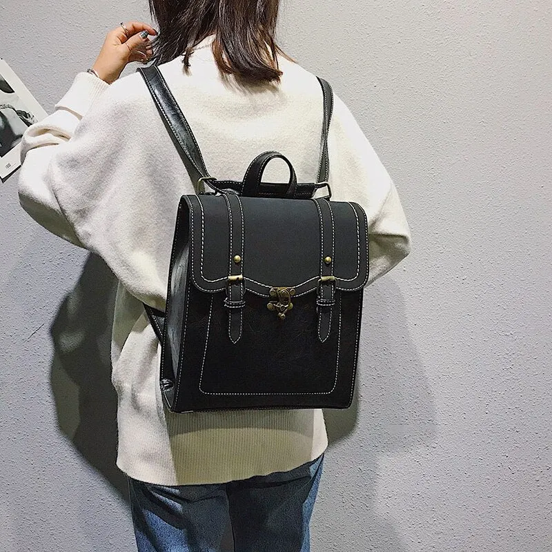 Vintage Preppy Style Women Backpacks