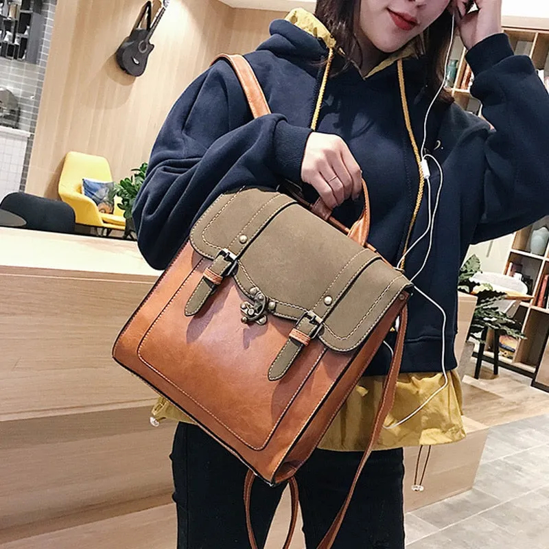 Vintage Preppy Style Women Backpacks