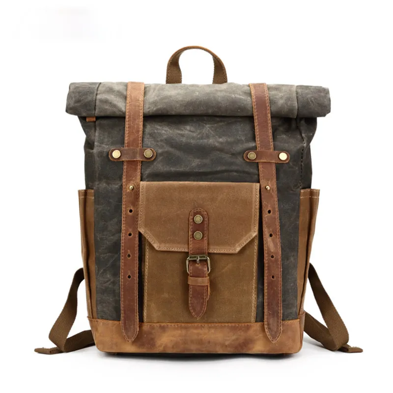 Vintage Waterproof Men's Canvas Backpack C8808