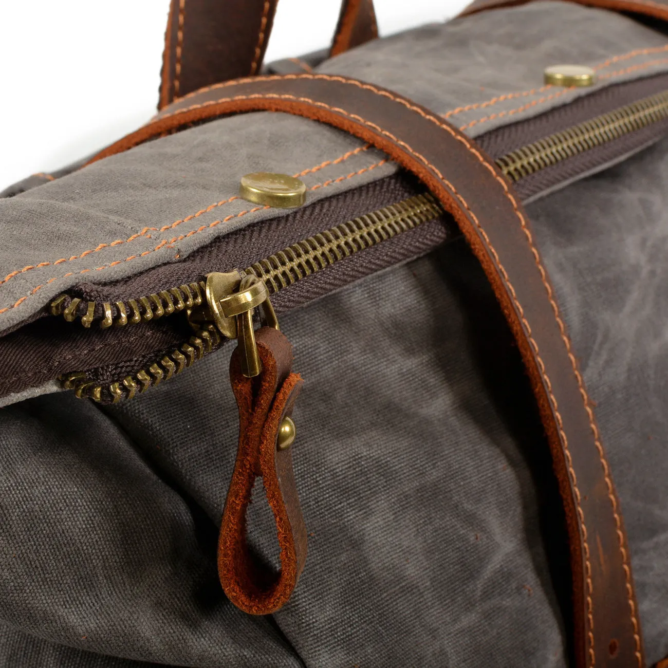 Vintage Waterproof Oil Wax Canvas & Leather Backpack - Durable & Stylish Design