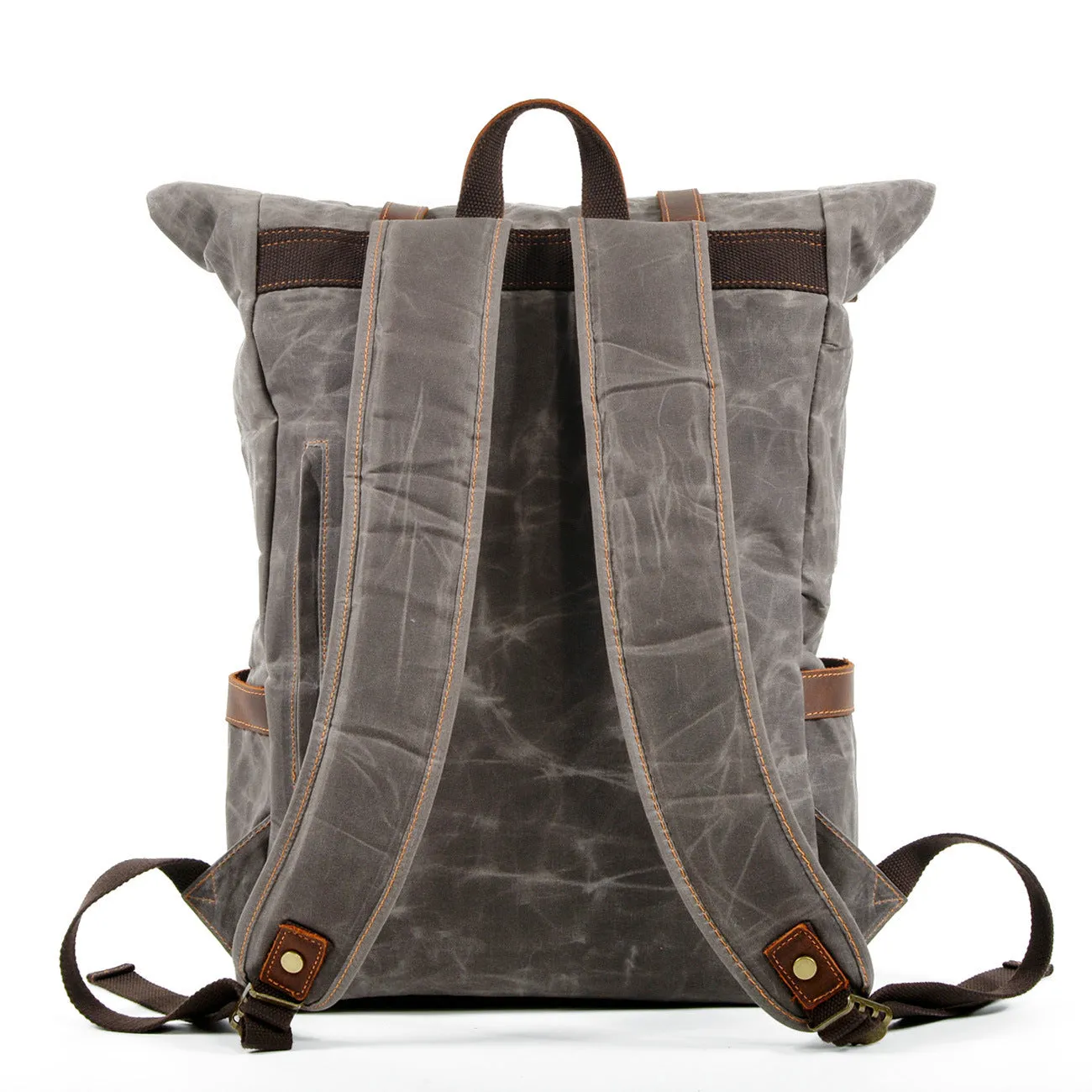 Vintage Waterproof Oil Wax Canvas & Leather Backpack - Durable & Stylish Design