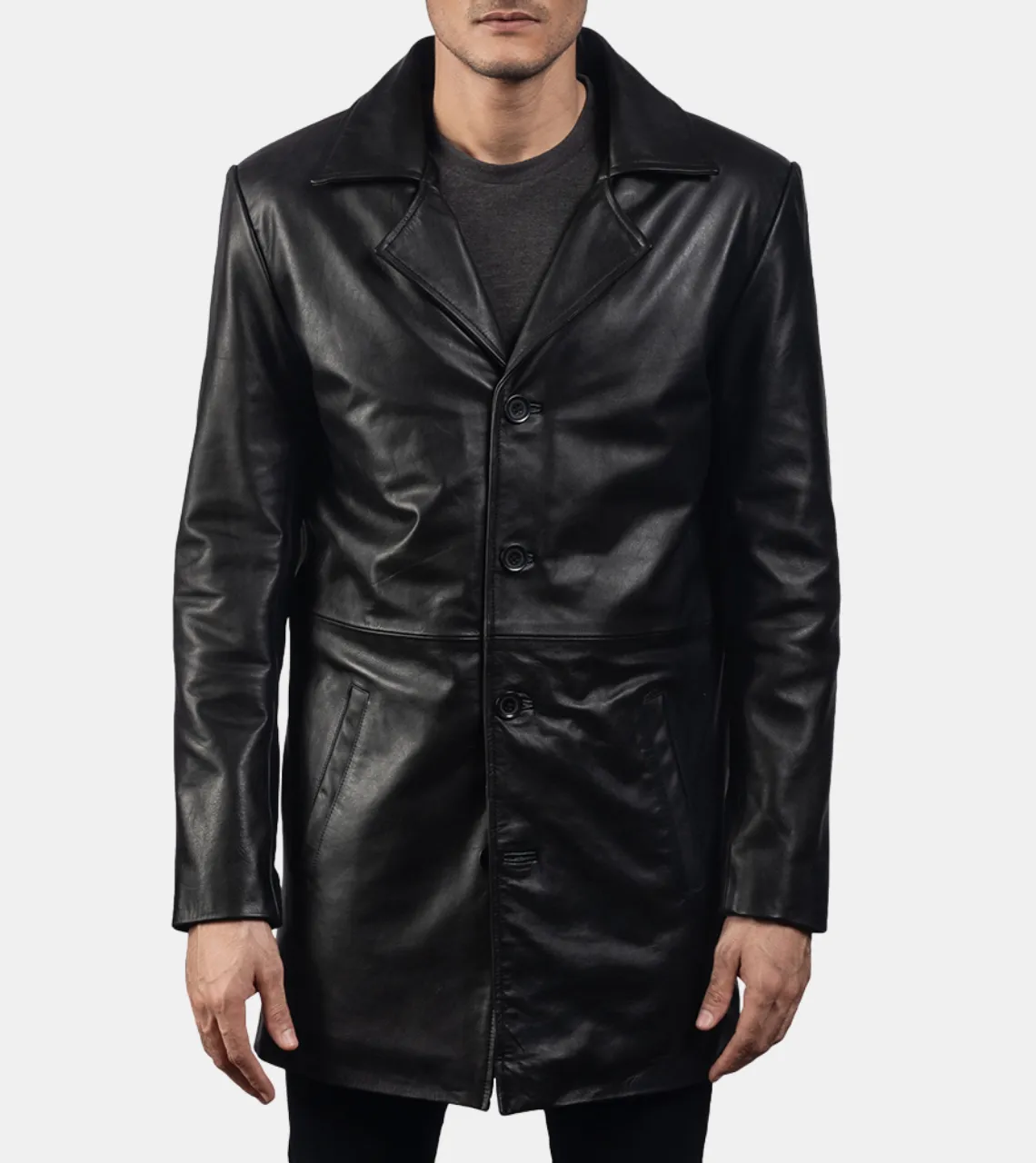 Walt Men's Black Leather Coat