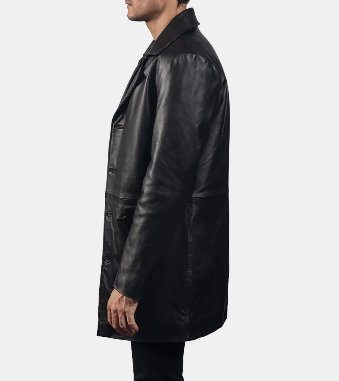 Walt Men's Black Leather Coat