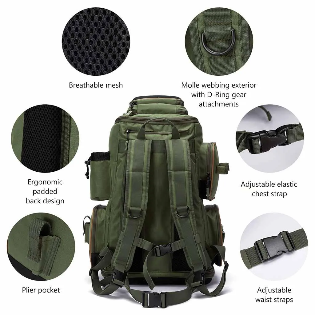 Water Resistant Fishing Tackle Backpack [3670] Tactical Bag