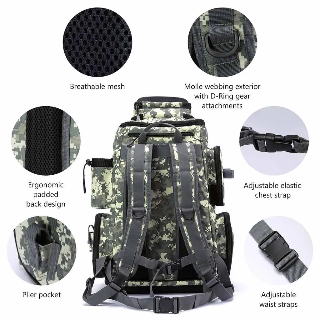 Water Resistant Fishing Tackle Backpack [3670] Tactical Bag