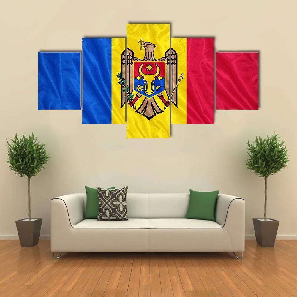 Waving Moldova Flag Canvas Wall Art