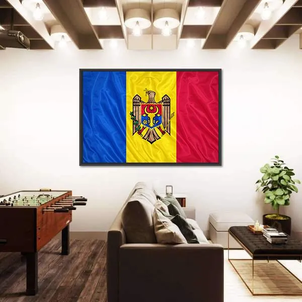 Waving Moldova Flag Canvas Wall Art