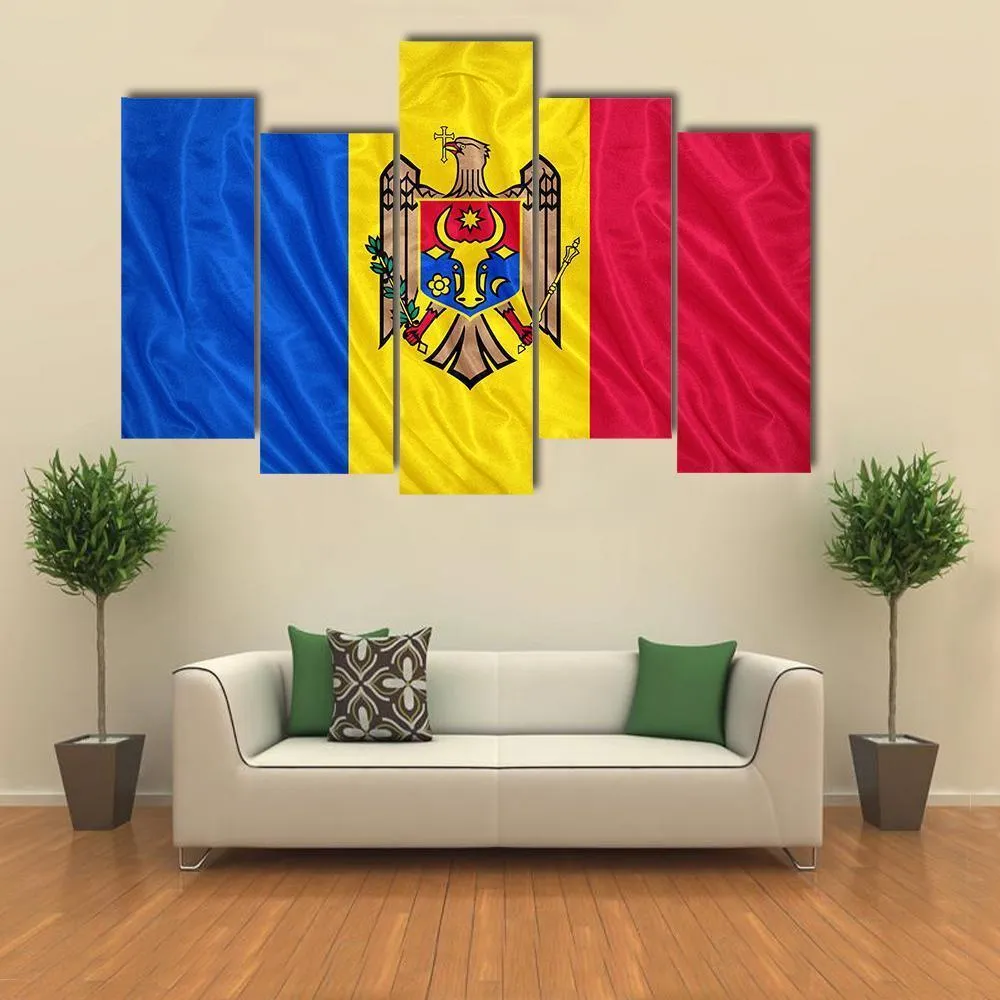 Waving Moldova Flag Canvas Wall Art