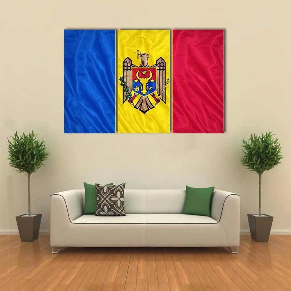 Waving Moldova Flag Canvas Wall Art