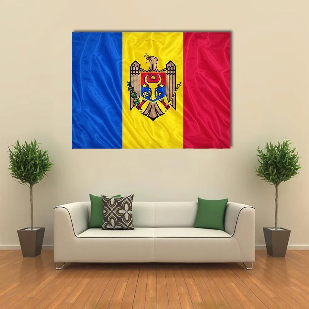 Waving Moldova Flag Canvas Wall Art