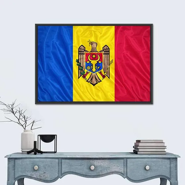 Waving Moldova Flag Canvas Wall Art