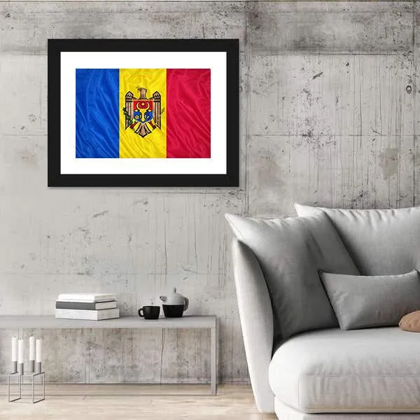 Waving Moldova Flag Canvas Wall Art