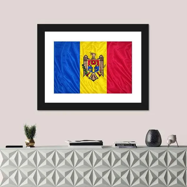 Waving Moldova Flag Canvas Wall Art