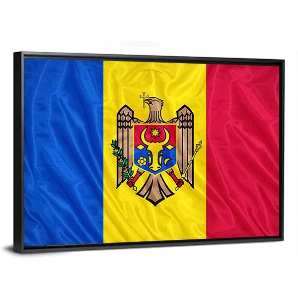 Waving Moldova Flag Canvas Wall Art