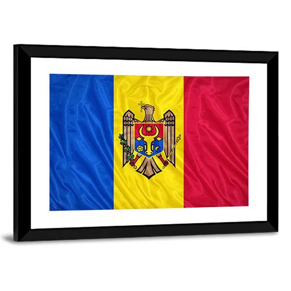 Waving Moldova Flag Canvas Wall Art