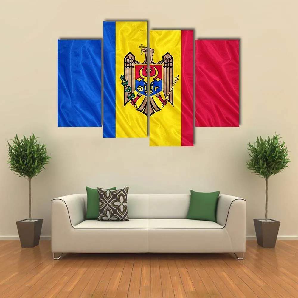 Waving Moldova Flag Canvas Wall Art